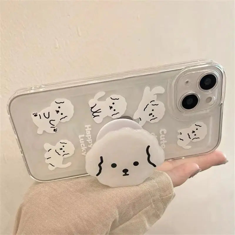 Cute Dog Grip Holder Phone Case