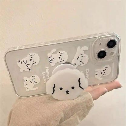Cute Dog Grip Holder Phone Case