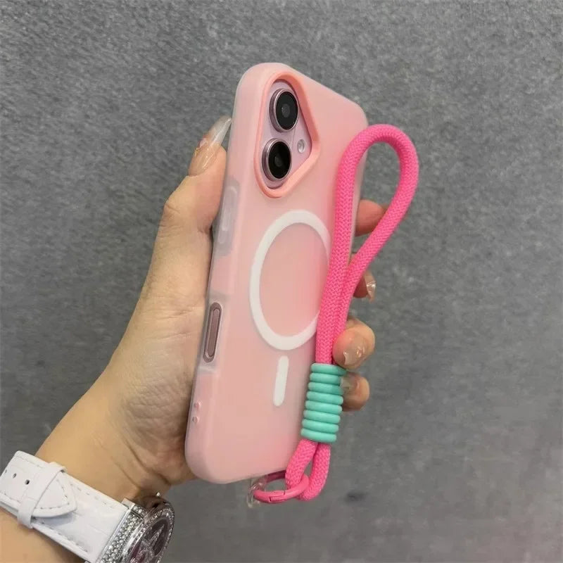 Luxury Soft With lanyard Silicone Magsafe Phone Case New