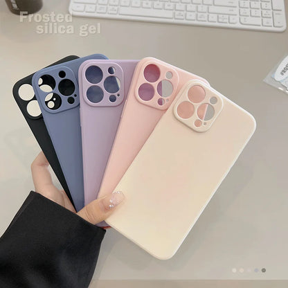 Soft Solid Color Silicone Matte Phone Case New