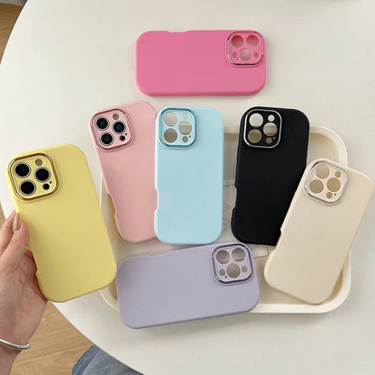 Candy Color Oval Matte Soft Silicone Protective Phone Case