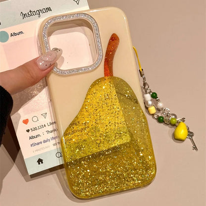 Fashion Cute Pear Glitter Bling Phone Case