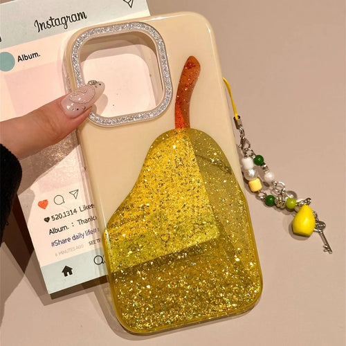 Fashion Cute Pear Glitter Bling Phone Case