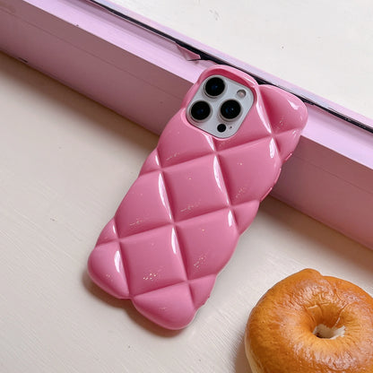 3D Luxury Diamond Lattice Air Cushion Color Plating Phone Case