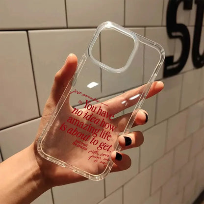 Red Valentines Quote Aesthetic Christian Clear Phone Case