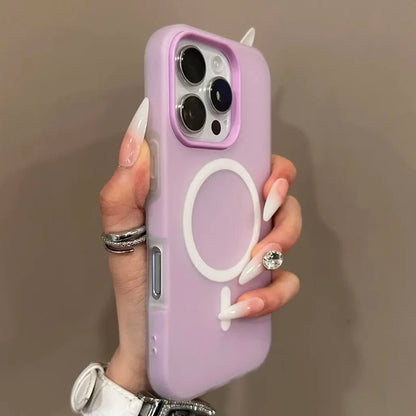 Fashion 2 IN 1 Matte Magnetic Candy Color Phone Case