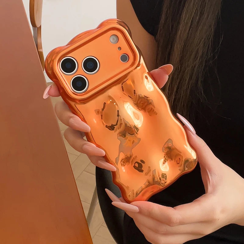 Fashion Luxury Cosmic Orange Bubble Meteorite Texture Phone Case