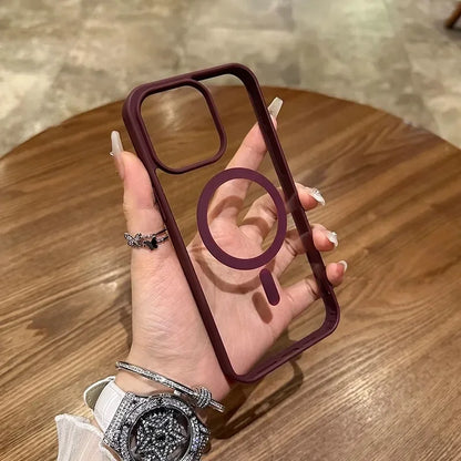 Luxury Wireless Charge Magsafe Transparent Phone Case