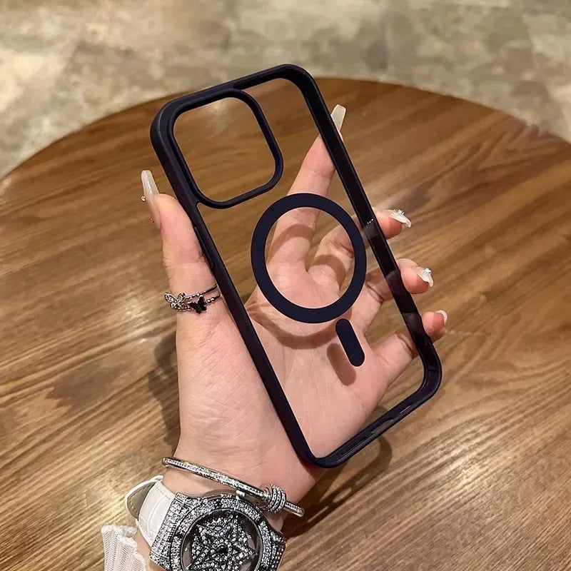 Luxury Wireless Charge Magsafe Transparent Phone Case