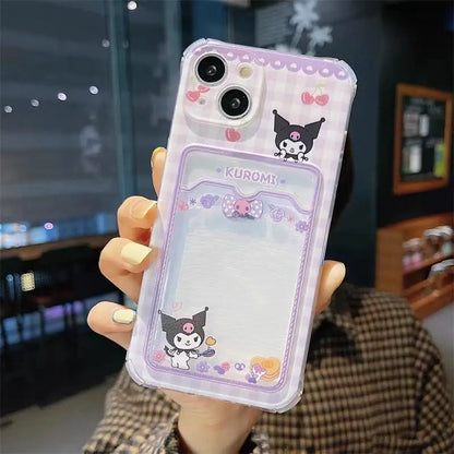 Kuromi Melody Card Holder Phone Case for iPhone