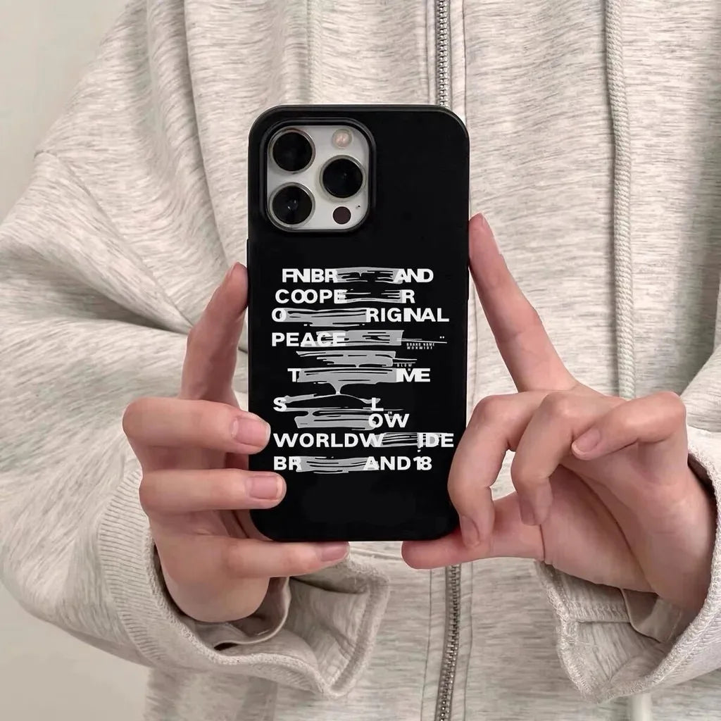 Creative Luxury Phone Case Graffiti English Shockproof