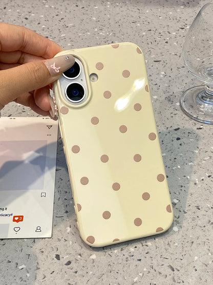 Simple Fashion Purple Circular Dots Beige Polka Dots Phone Case
