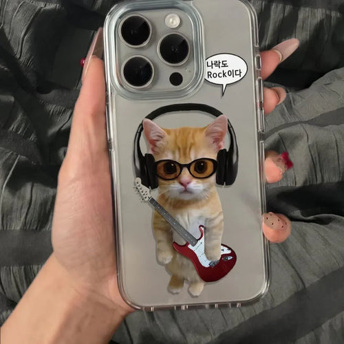 Lovely Guitar Cat Kawaii Phone Case