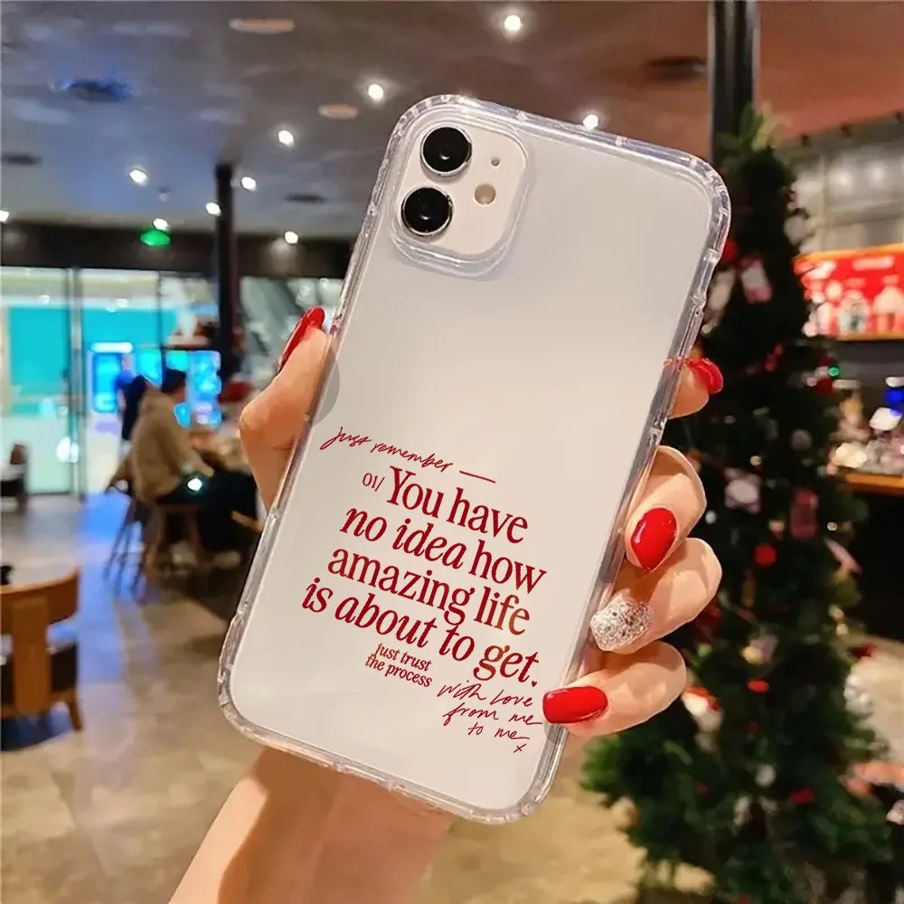 Red Valentines Quote Aesthetic Christian Clear Phone Case
