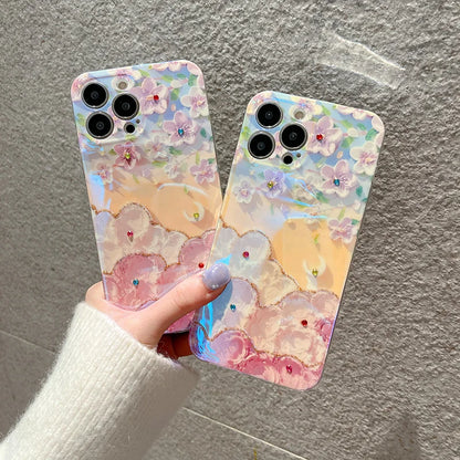 Glitter Floral Phone Case for iPhone