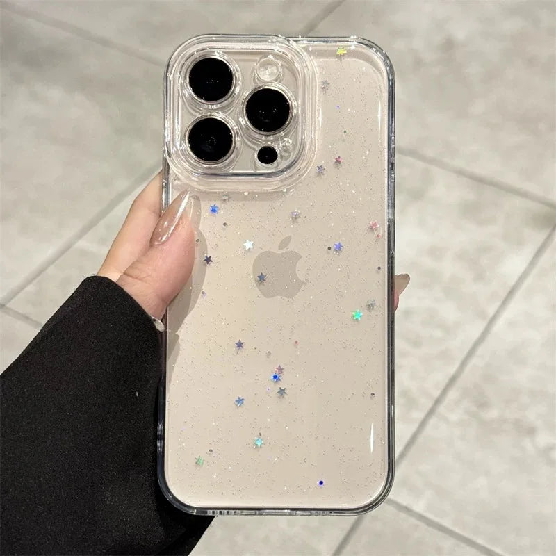 Luxury Clear Star Bling Glitter Phone Case