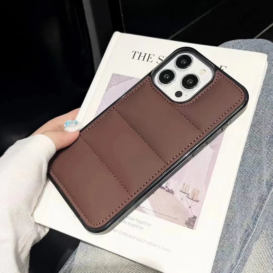 Luxury Down Jacket Puffer Solid Color Phone Case