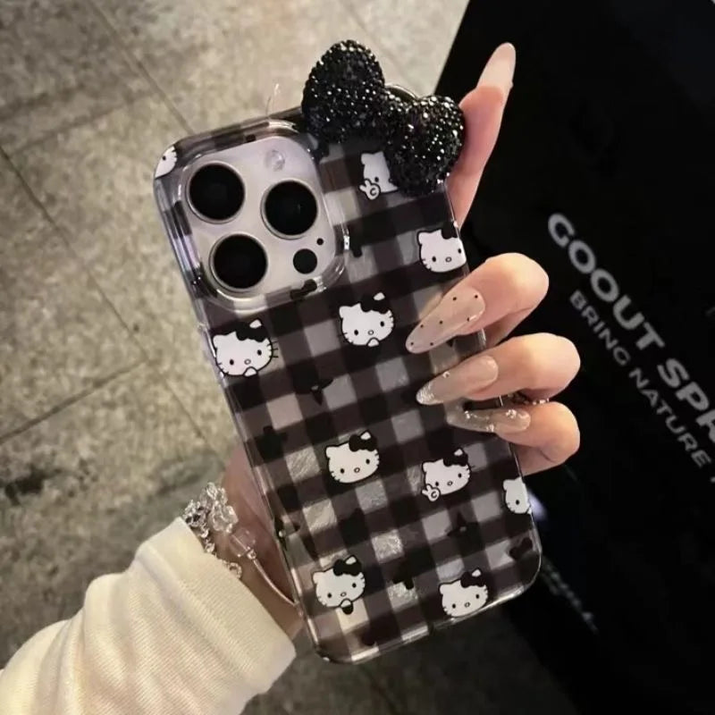 Hello Kitty Diamond Bowknot Hard Phone Case