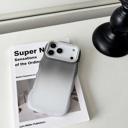 Simple Gradient Color Wave Edge Clear Phone Case