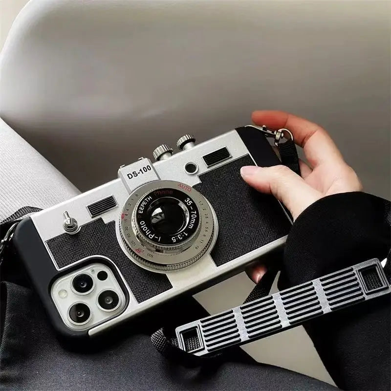 Retro Camera Crossbody Phone Case for iPhone