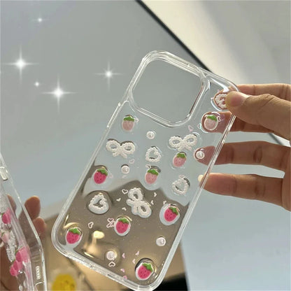 Strawberry Glitter Phone Case for iPhone