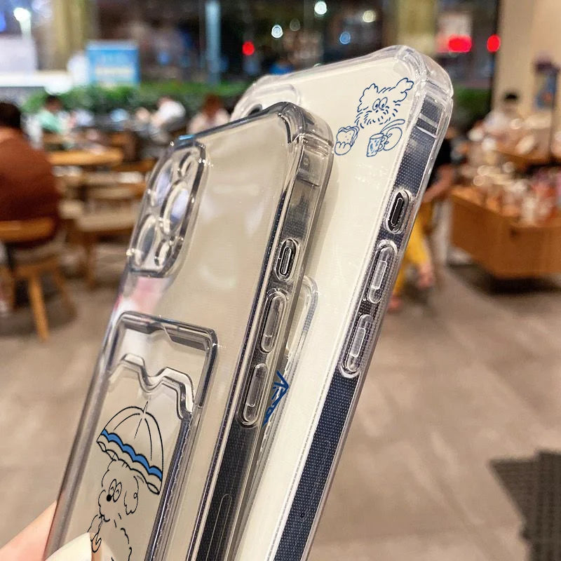 Umbrella Line Dog Card Hold Case Phone Case