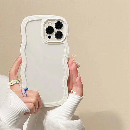 Simple Fashion Wave Frame Clear Shockproof Back Phone Case