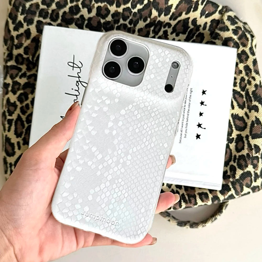 Luxury Chic Snake Skin Texture PU Leather Silicone Soft Phone Case