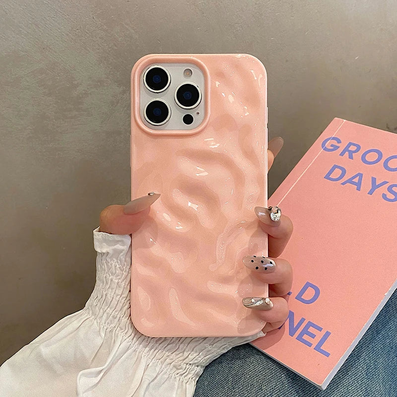 Ins 3D Rose Meteorite Pattern Texture Phone Case