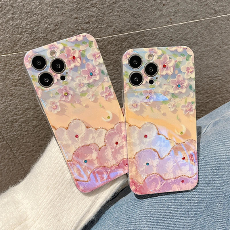 Glitter Floral Phone Case for iPhone