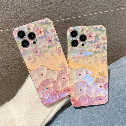 Glitter Floral Phone Case for iPhone
