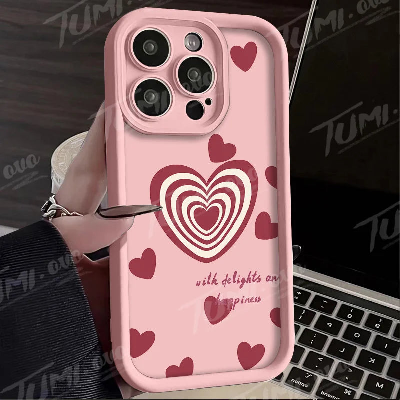 Rainbow Love Heart Phone Case for iPhone