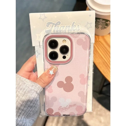 Mickey Minnie Mouse Head Pink Bow Cartoon Phone Case