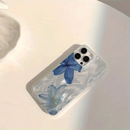 Two Lily Flower Pattern Transparent Edge Phone Case