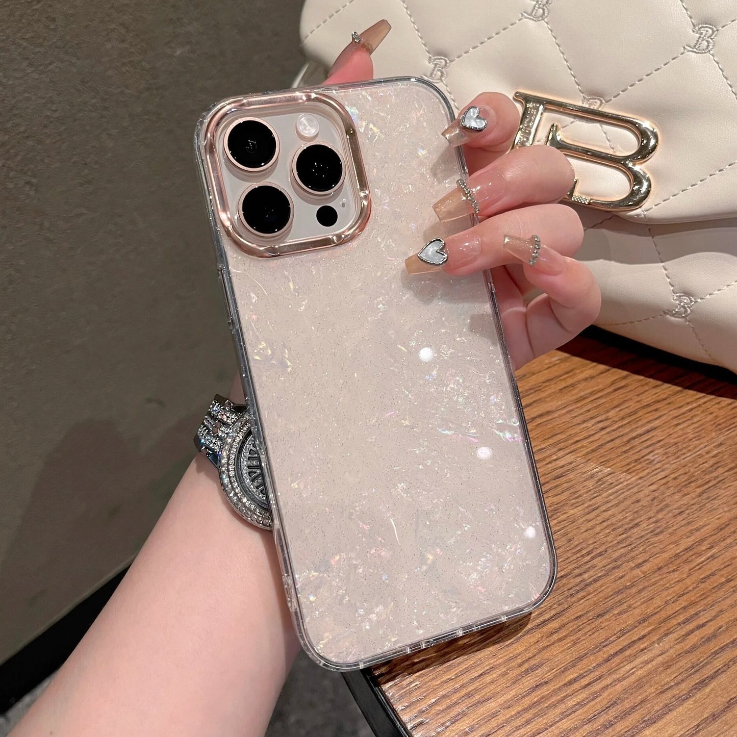 Luxury Glitter Shell Pattern Laser Phone Case