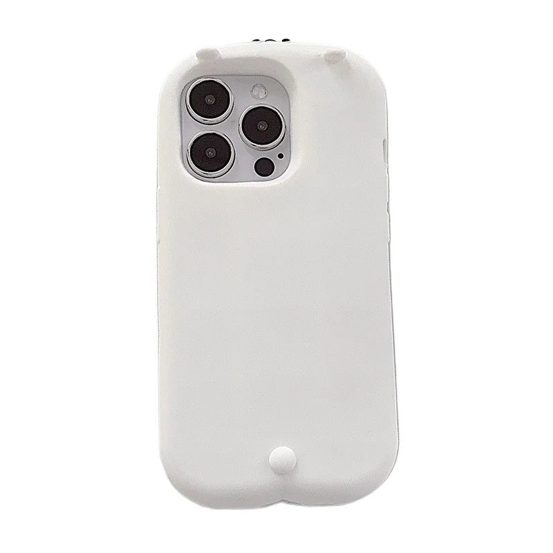 Cute 3D Bear White Soft Silicone Phone Case