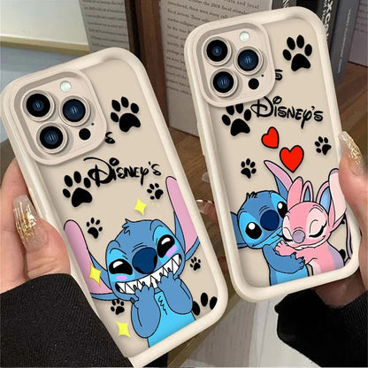 Disney Stitch Angel Silicone Phone Case for iPhone