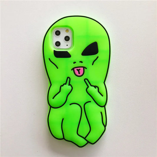 Funny Cartoon Finger Alien Phone Case
