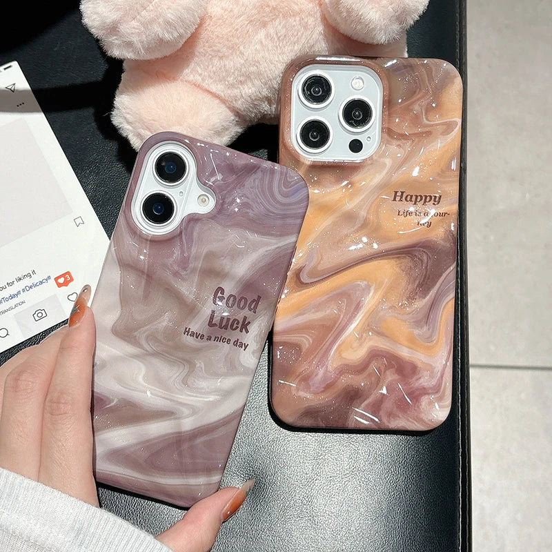 Fashion Oil Painting Marble Texture TPU Phone Case