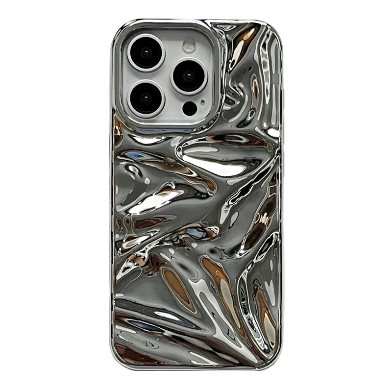Stylish Plating Silver Water Ripple Phone Case