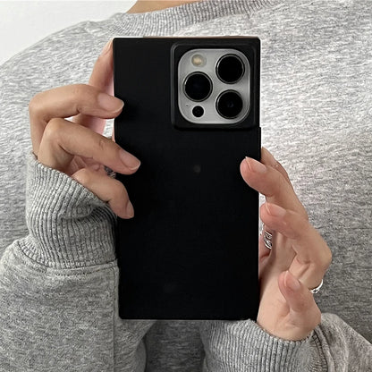 Simple Fashion Matte Black Rectangle Frame Phone Case