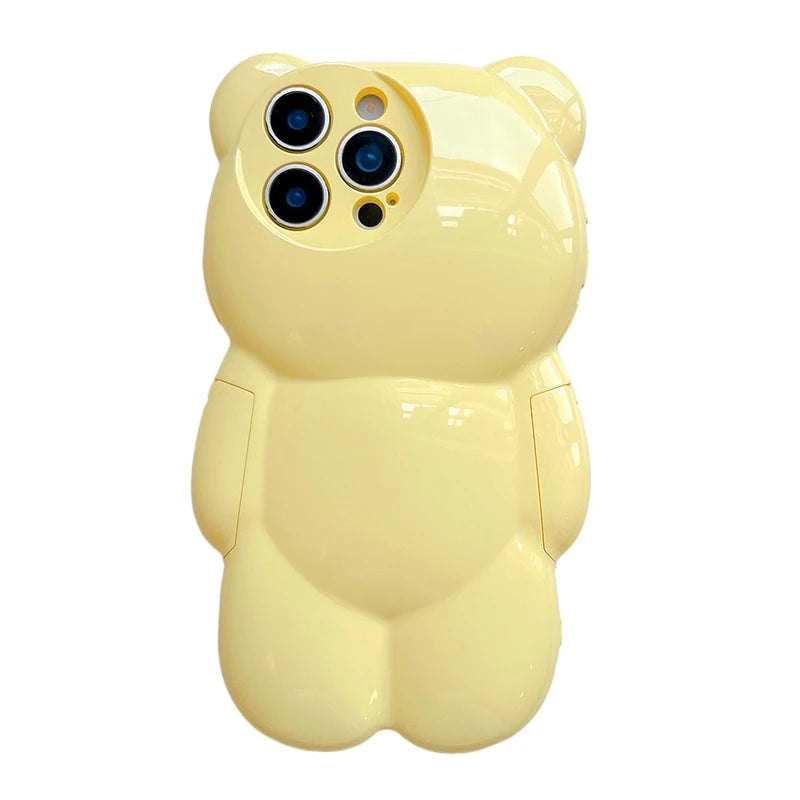 Ins Cute Macron 3D Bear Shockproof Phone Case