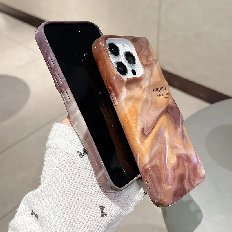 Fashion Oil Painting Marble Texture TPU Phone Case