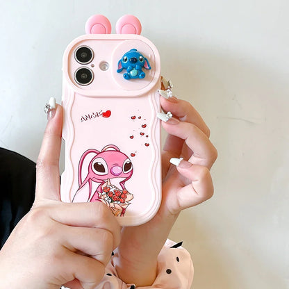 Minnie Mickey Angel Stitch Ears Sliding Camera Phone Case