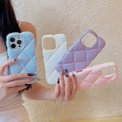 3D Luxury Diamond Lattice Air Cushion Color Plating Phone Case