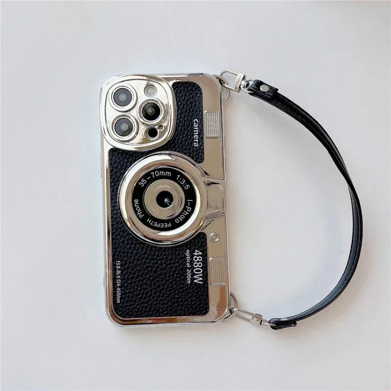 Vintage Leather Camera Strap iPhone Case