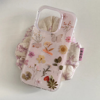 Cute Pressed Real Dried Flowers Phone Case
