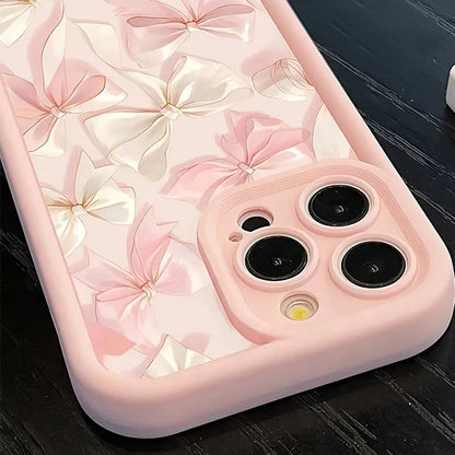 Bow-Knot Pink Bow Pattern Shockproof Soft TPU Phone Case