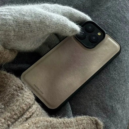 Retro Brown Gradient Leather Shockproof Protective Phone Case