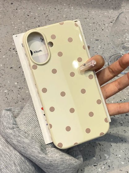 Simple Fashion Purple Circular Dots Beige Polka Dots Phone Case